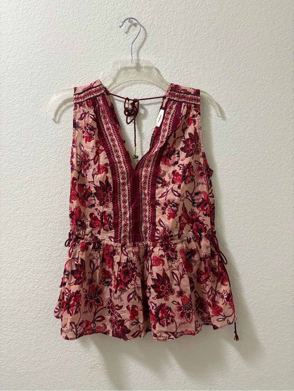 Kate Spade New York Paisley Blossom top floral  peplum. Size XS. NWOT
